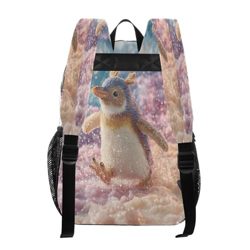 Penguin 3D Funny Clear Backpack Heavy Duty See Through Transparent PVC BookBag for Kids Boy Girl School Work3