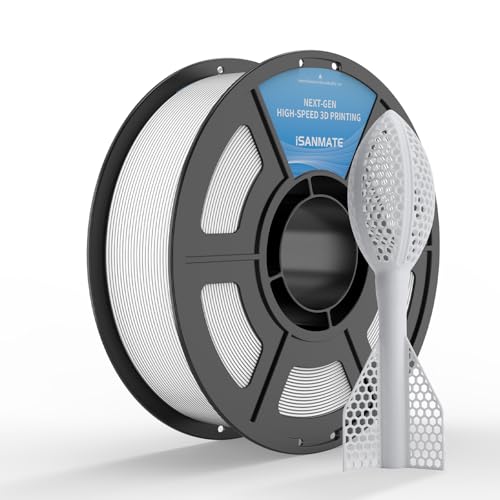 Image of iSANMATE TPU Filament 1.75mm 95A White, 1kg /2.2lbs TPU High Speed Flexible 3D Printer Filament for FDM 3D Printers,Dimensional Accuracy + /- 0.03mm, 50-200mm /s