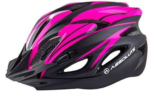 Capacete Ciclismo Bike Absolute Nero Wt032 Led Pisca Viseira (Preto/Rosa Pink Verniz M)