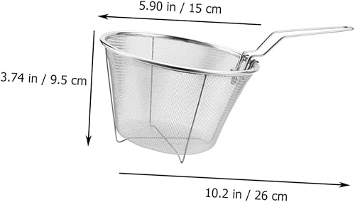 Miniatura 5 de Cesta de freír de acero inoxidable, colador de alambre redondo, freidora de virutas de alambre, fregadero de acero inoxidable, 2 uds