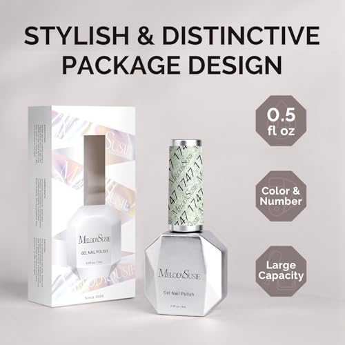 Image of MelodySusie Green Glitter Gel Nail Polish,0.5fl oz Soak Off UV LED Light Diamond Glitter Gel Polish Gift for Women Nail Art Manicure Salon DIY Nail Design Decoration at Home-1747