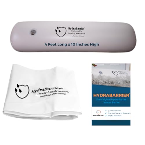 Watershed Innovations - HydraBarrier Door 4 Foot Length 10 Inch Height - Water Diversion Tube - Light Re-usable & Eco-Friendly Flood Barrier (Single Unit)