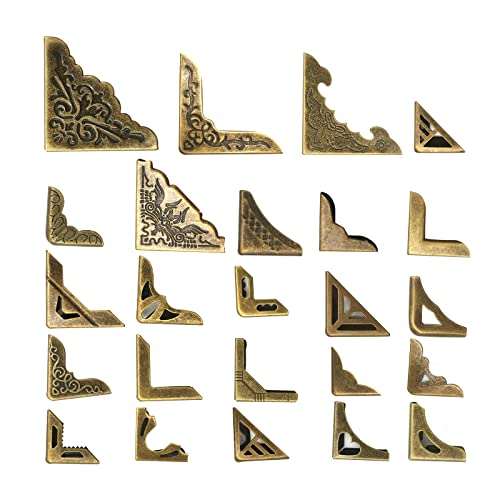 Aynaxcol 96PCS Metal Book Corner Protector, 24 Styles Iron Guard