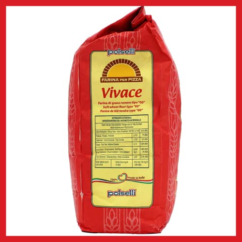 Polselli, Vivace, Tipo 00 Double Zero Flour, For Pizza, Bread, Pastas, And More, All Natural, Unbleached, Unbromated, No Additives, Formulated For A 24-72 Hour Rise, (25 Kg) 55 Lbs By Polselli #TOP1
