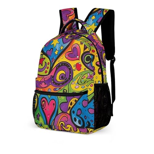 Colorful Graffiti Pattern Backpack for Travel, Ultra Durable Small Bookbag Lightweight Daypack for Women Men4