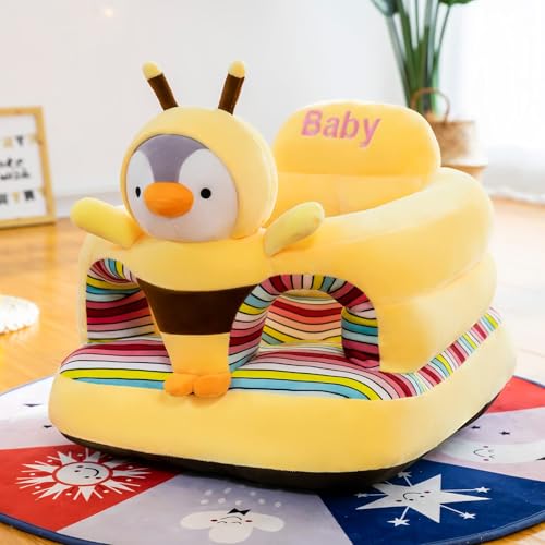 Image of Baby Support Seat, Cute Baby Sofa Chair for Sitting Up, Comfy Plush Infant Seats (Penguin,W17.5 x H17.5)