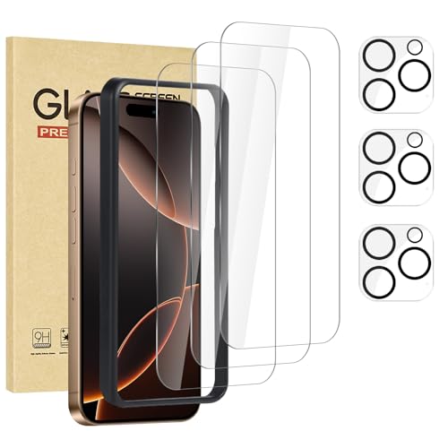 Film verre trempé iPhone 16 Pro lot protecteur écran 9H et protection objectif photo