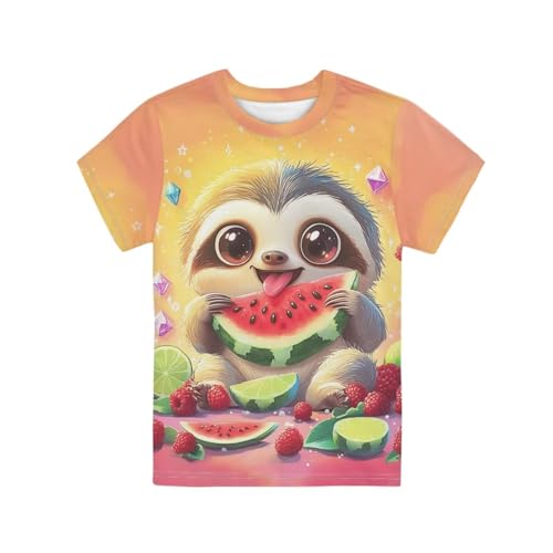 Image of Xhuibop Kids Tshirts Girls Boys 3-16 Years Summer Clothes for Teens Loose Fitting Tops