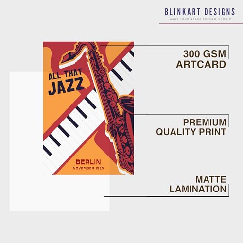 Image of BLINKART All That Jazz Abstract Wall Art Painting Print Design | Aesthetic Wall Decor Photo Artwork Frame Decoration Hanging Home Bedroom Living Room Office Wall Decor | T004 | 13x10 Inches