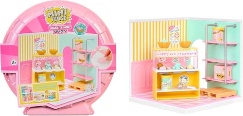 MGA's Miniverse Make It Mini Spaces Ice Cream Shop - Incluye 1 Pack, Juego de Construcción, DIY, Manualidades, para Coleccionistas y Niños 8+ Años, NO Comestible