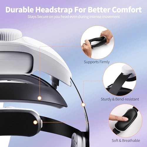 Noiposi 10000mAh Battery Head Strap for Meta Quest 3s/3/Quest 2,Adjustable Knob Elite Strap Replacement,VR Headset Accessories Strap Enhanced Support&Comfort& Extend 4-5H Playtime - 5
