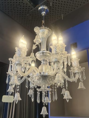 Image of Sanleen Antique Modern Contemporary Glass Chandelier Ceiling Lighting Lamp Hanging Chandelier (6 Lamp) (24 Inch) (Design 11)