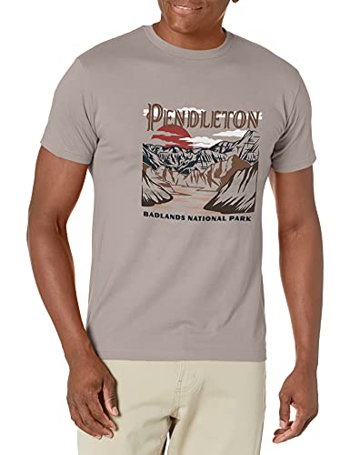 Pendleton Men s Short Sleeve Classic Fit National Park Graphic T-Shirt, Badlands-Light Grey Multi, XXL