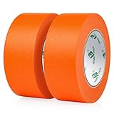 BOMEI PACK 2 Rollen orangefarbenes Malerband, 48 mm x 50 m, dekoratives Abdeckband, Allzweckband (orange)
