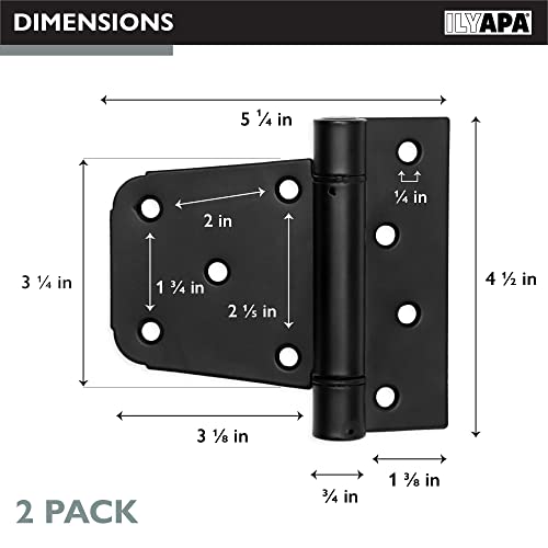 Ilyapa Heavy Duty Self Closing Shed Door Hinges, 2 Pack - Black Square Hinges For Gate, Barn Or Storage Shed #TOP1