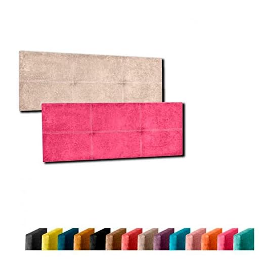 Cabecero de Cama Modelo Venecia tapizado en Tela Nido Aqualine Antimanchas y con diseño en Doble Costura. Altura 50 cm. Color Azul. para Cama de 80 (Medidas 90x50x5) Pro Elite.