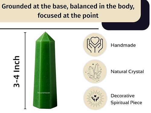 Image of Certified Green Aventurine Crystal Tower Obelisk Point for Chakra, Healing and Balancing - AAA Grade Original Certified Gemstone Agate for Reiki Meditation Yoga Spiritual (3-4 Inches)