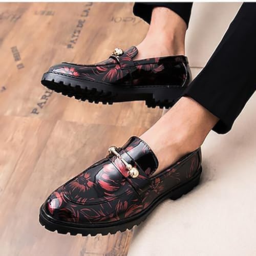 LOIJMK Leren schoenen voor heren, zwart, comfortabel, kostuumschoenen