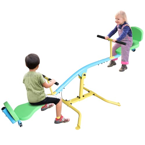 AOKUNG Seesaw for Kids, Teeter Totter with 360 Degree Rotating, Playground Equipment for Indoor and Outdoor, Home, Toddlers Toy Set