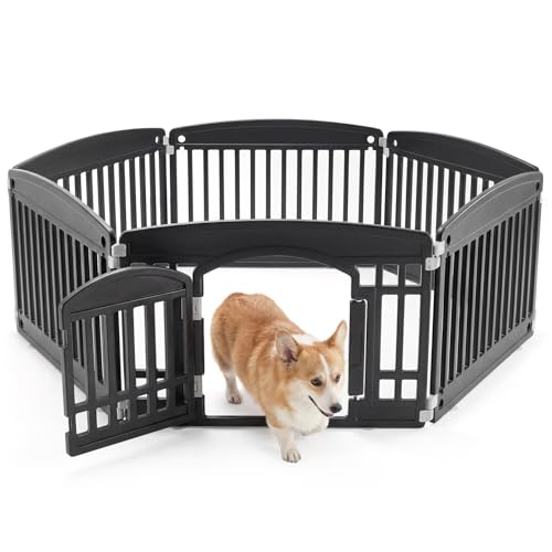 Image of NEWBULIG 6 Panels 24 Inch Dog Playpen, Plastic Pet Play Pen Fence