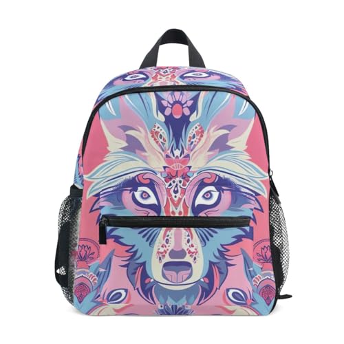 CHIFIGNO Mochila infantil Pantera Negra, mochila infantil durável pré-escolar com amplo armazenamento, apito de segurança, P, Lobos elegantes, Small