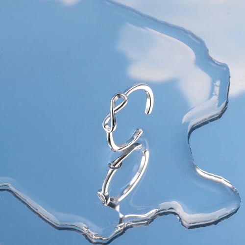 Image of Milacolato 925 Sterling Silver Toe Rings for Women 18K White Gold Plated Arrow Heart Infinity Vintage Celtic Knot Teardrop Daisy Flower Stylish Toe Rings Adjustable Toe Band Rings Summer Beach Foot Jewelry