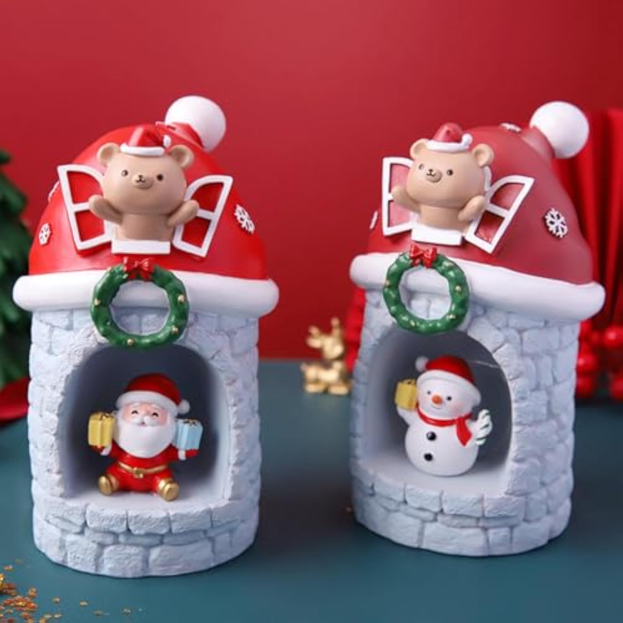 Christmas Village House Decoration LED Statue