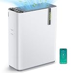Luftreiniger Allergiker für Wohnung Raucherzimmer, HEPA Luftfilter gegen Schimmel Staub Pollen Tierhaare, CADR 450m³/h für 161㎡, App-gesteuert Air Purifier 22dB (White)