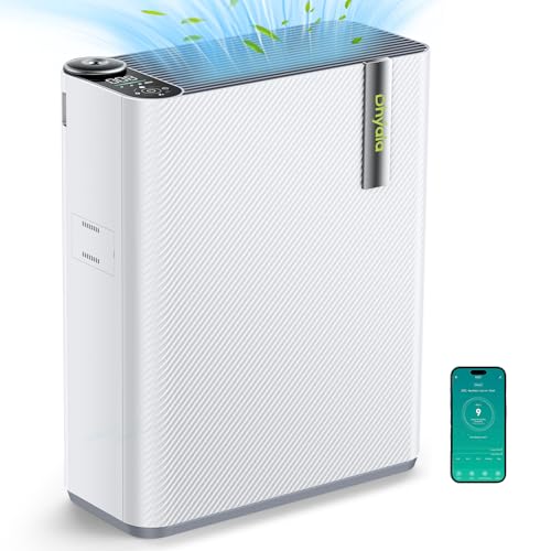 Air Purifiers for Home Large Room, Air Purifiers for Bedroom with Humidifier (100mL), Smart WiFi, Air Quality Monitor, Quite Sleep Mode, Pet Air Purifier for Odor, Dust, Smoke, 19 x 15 x 7, White