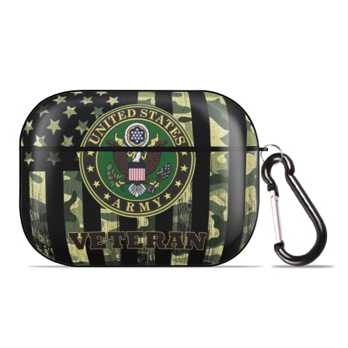 Us Army Veteran For Airpods Pro Case, Camouflage American Flag Hard Case Protective Cover With Keychain Unisex Compatible With Apple Airpods Pro Case For Women Men #TOP4
