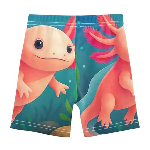 Joisal Girls' Biker Shorts Toddler Cotton Shorts for Under Skirts Watercolor Axolotl Underwater Baby Summer 4t2