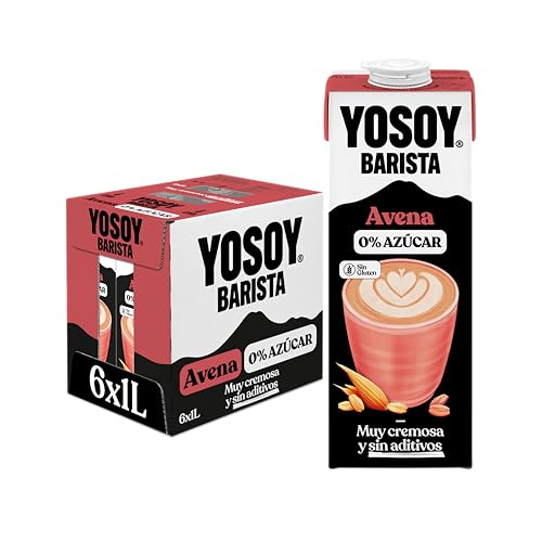 Yosoy Bebida Vegetal de Avena Barista sin Azúcar, Pack de 6 x 1L