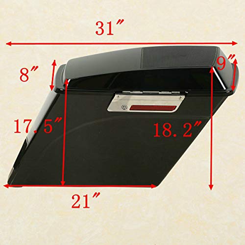 Alforjas rígidas estiradas de 5 pulgadas TCT-MOTORPARTS con tapas para parlantes de 6x9 pulgadas, compatibles con Harley Touring (1993-2013) y Softail (1984-2017) miniatura 2