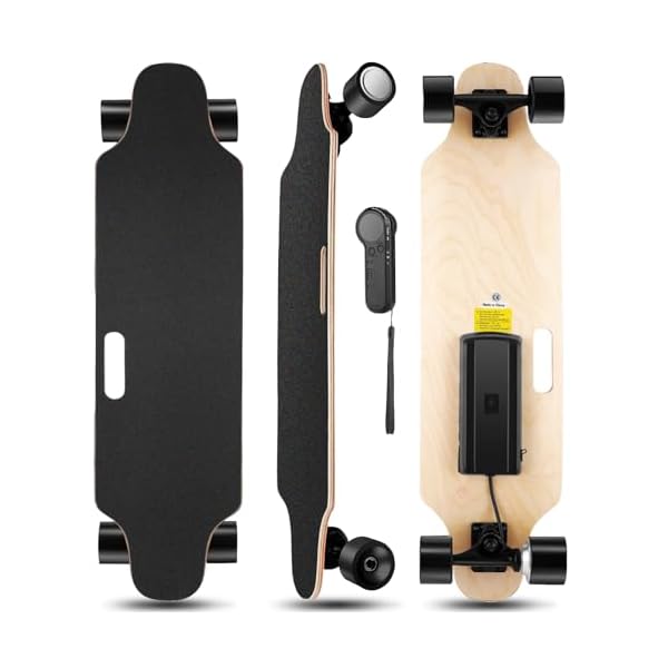 Caroma Electric Skateboards for Adults Youth, 13 Miles Range, 12.4MPH Top Speed, 4 Gears Modes, 350W Brushless Motor Electric Longboard with Remote, Electric Skateboard for Kids Beginners