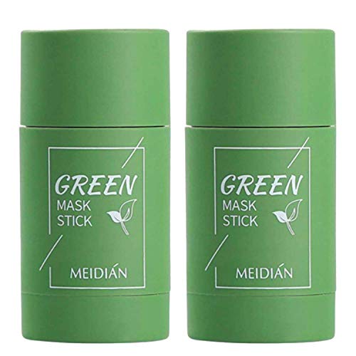 2 Pack Green Tea Stick for Face, Face Moisturizer Oil Control, Deep Clean Pore, Improves Skin, Natural Purifying Clay Stick for Men & Women (Green Tea Stcik)