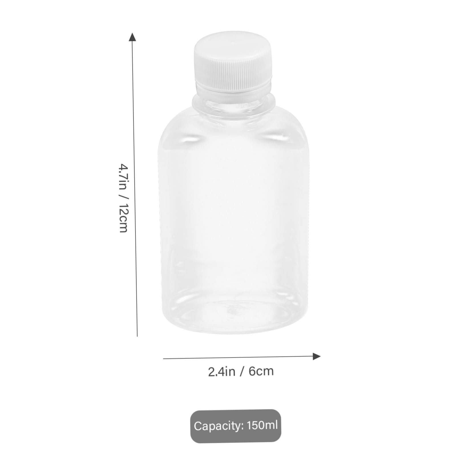 FUNOMOCYA 10 Pack Plastic Empty Juice Milk Bottles 150ml Portable Beverage Bottles Leakproof Seal Design