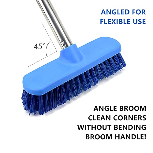 Meibei Floor Scrub Brush With Adjustable Long Handle-54 Inch, Stiff Bristle Grout Brush Tub And Tile Brush For Cleaning Bathroom, Patio, Kitchen, Wall And Deck #TOP5