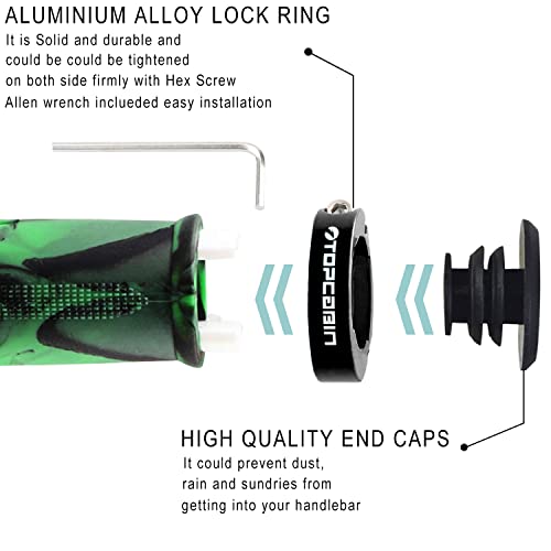 Image of TOPCABIN Ergonomic Bike Grips - Widen Holding Rubber Grips with Aluminum LockGrips for Mountain & Road Bikes