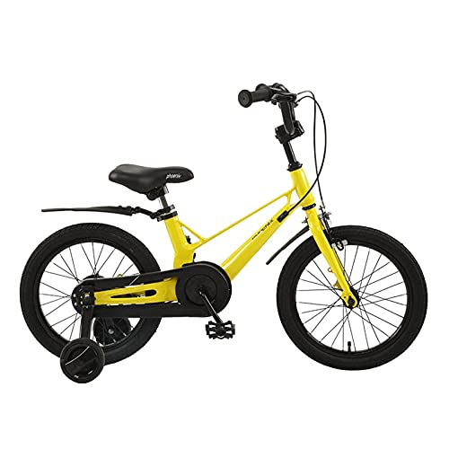 Gymqian Kinderfahrrad 16/18 Zoll Magnesium Co-Fahrrad, Geeignet Für Kinder Im Alter Von 5-13 Jahren, Ultraleichtes Fahrrad,Gelb,18 Zoll