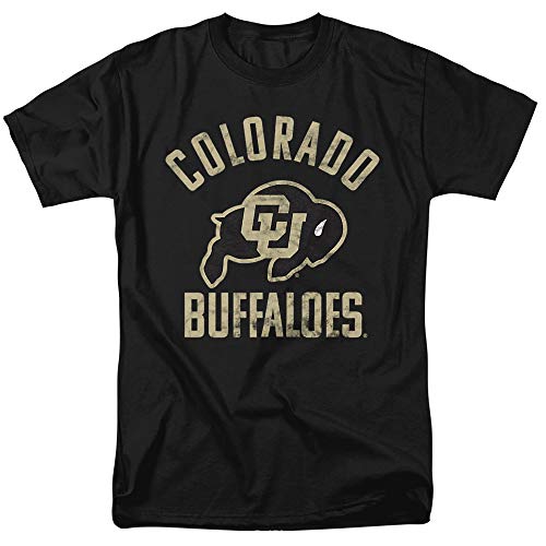 University of Colorado Official Buffaloes Logo Unisex Adult T-Shirt Black Medium