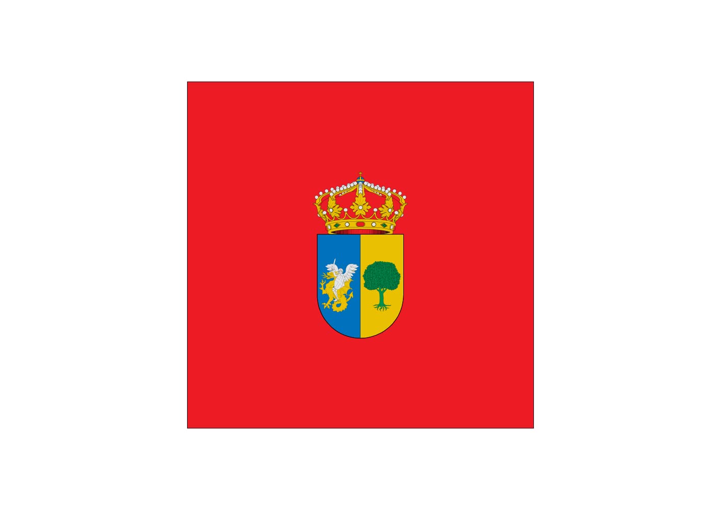 Drapeau La Garrovilla large suspendu avec œillets pour mât extérieur et intérieur