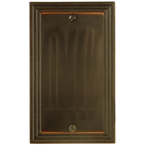 Amerelle Steps Single Blank Cast Metal Wallplate in Aged Bronze