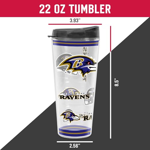Image of Rico Industries NFL Football Baltimore Ravens Double Wall 20oz Tritan Tumbler