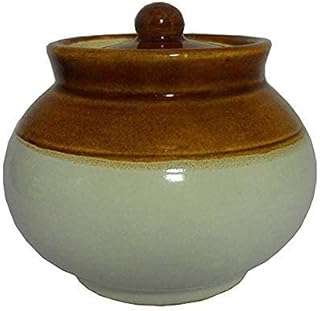Qimacplus Ceramic Handi Pickle Jar| Food Storage Jar | Multipurpose Jar | Lota Jar For kitchine and Dinning table 750 ML set of 1