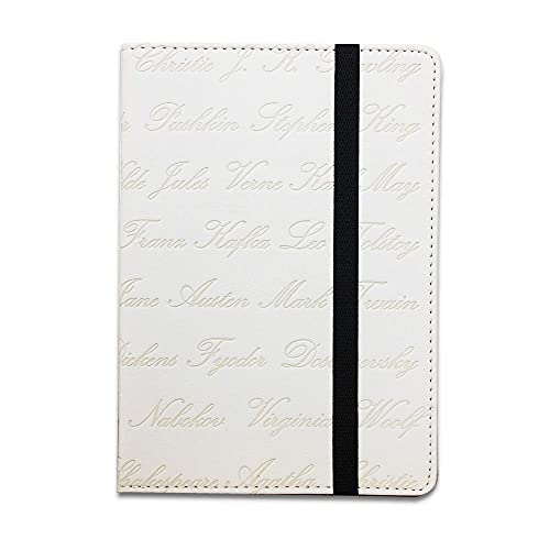 Book Style Pu Leather Case Cover for 6" ebook Reader Case Cover for Sony/kobo/Pocketbook/Nook/tolino 6inch ebook Reader (Author-White) - Thumbnail 2