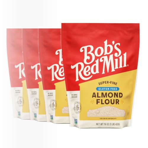 Image of Bob's Red Mill Blanched Almond Flour, Finely Sifted - 1 Pound (Pack of 4) - Non-GMO, Gluten Free, Paleo, Vegan, Keto Friendly