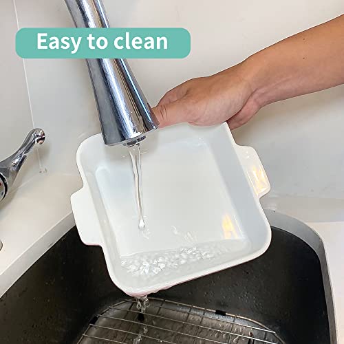 Happy Kitchen Ceramic Baking Dish, Ceramic Bakeware Set Of 3 Piece, 9 X 13 Inch Rectangular Bakeware Set, Lasagna Pans For Oven, Microwave, Cooking, Casserole Dish And Daily Use, Mint Green #TOP6