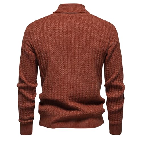 Men's Slim Fit Turtleneck Sweater Lightweight Casual Rib Knitted Twisted Pullover Trendy Solid Winter Thick Sweaters2
