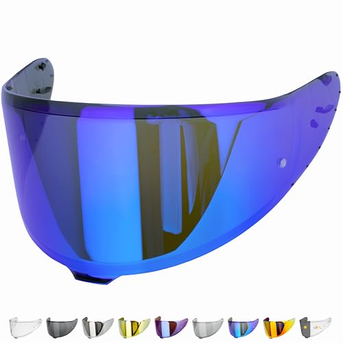Everalo Kompatibel mit Shoei Nxr 2 Visier - Z8 - X15 - xSPR Pro - Cwr f2 - Cwr f2pn - Helmvisier Pinlock Ready Anti-Kratzer und Anti-Beschlag (Blau)