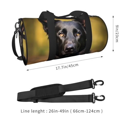 Travel Duffle Bag Weekender Bags for Men Women with Shoe Compartment Large Capacity Weekender Overnight Bag Black German Shepherd Dog Carry On Tote Bags Sport Gym Bag for Travel Yoga, Black, One Size2